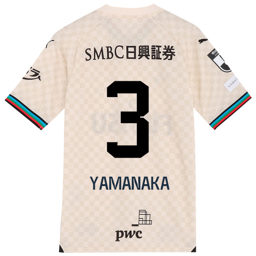 Kinder Daiki Yamanaka #3 Weiß Grau Auswärtstrikot Trikot 2024/25 T-Shirt