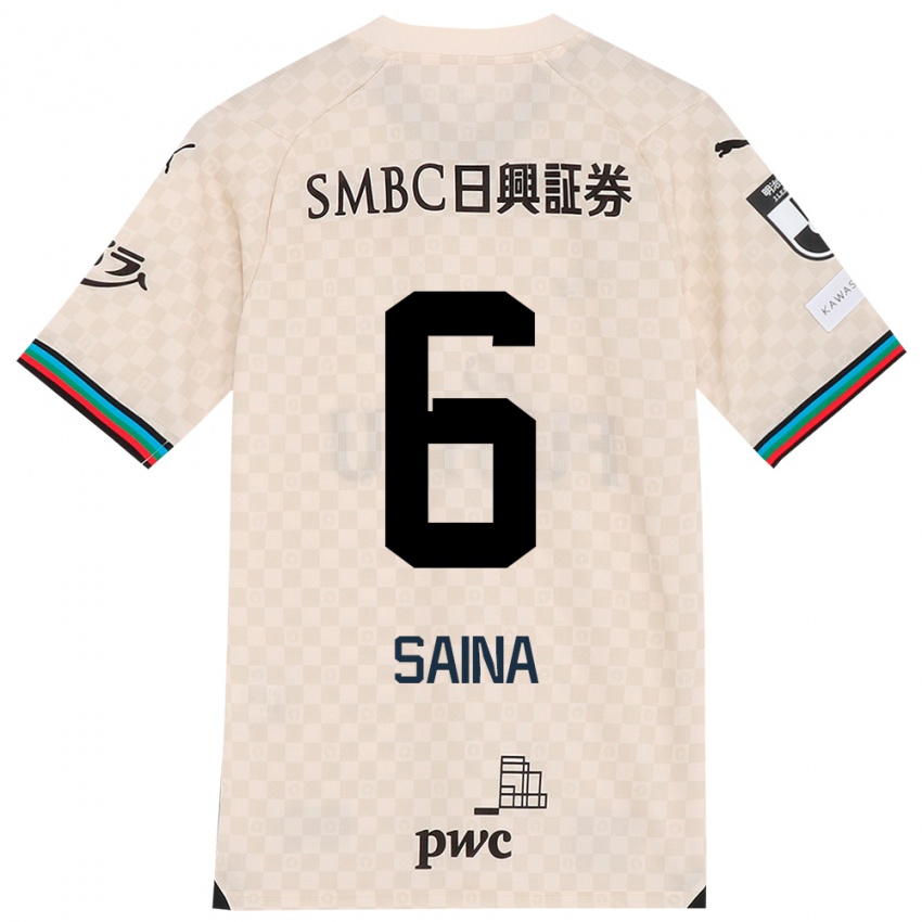 Kinder Yuta Saina #6 Weiß Grau Auswärtstrikot Trikot 2024/25 T-Shirt