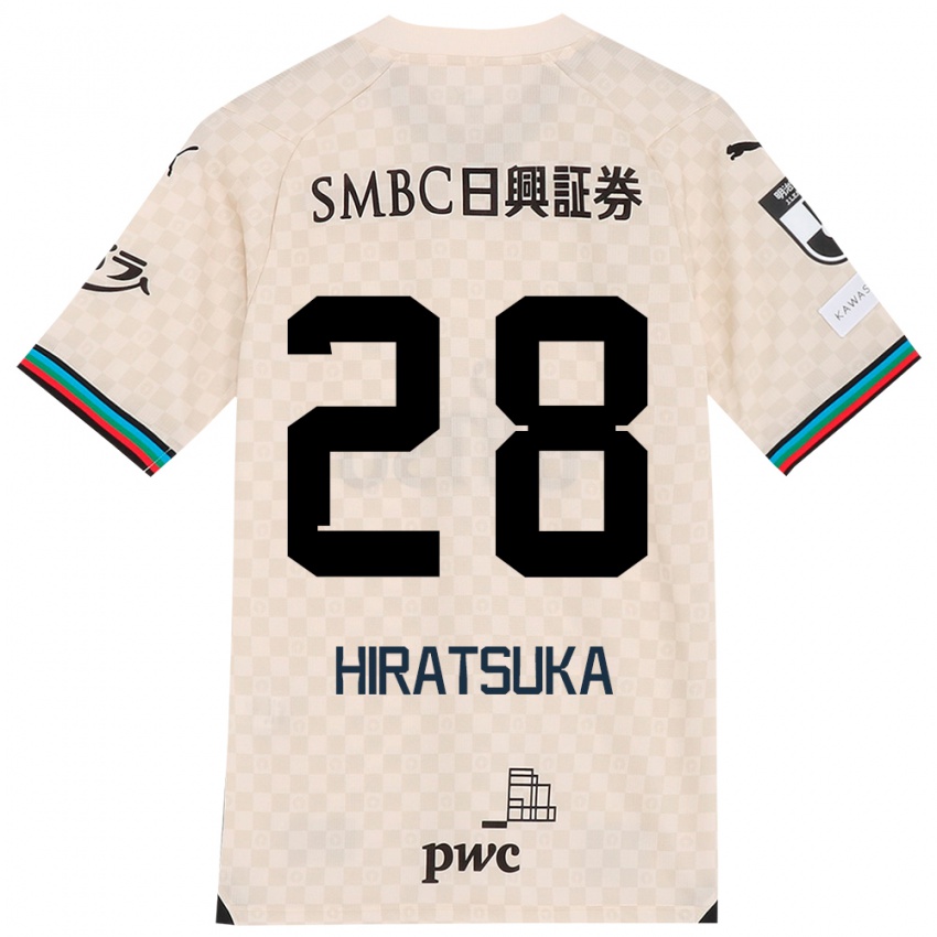 Kinder Hayato Hiratsuka #28 Weiß Grau Auswärtstrikot Trikot 2024/25 T-Shirt