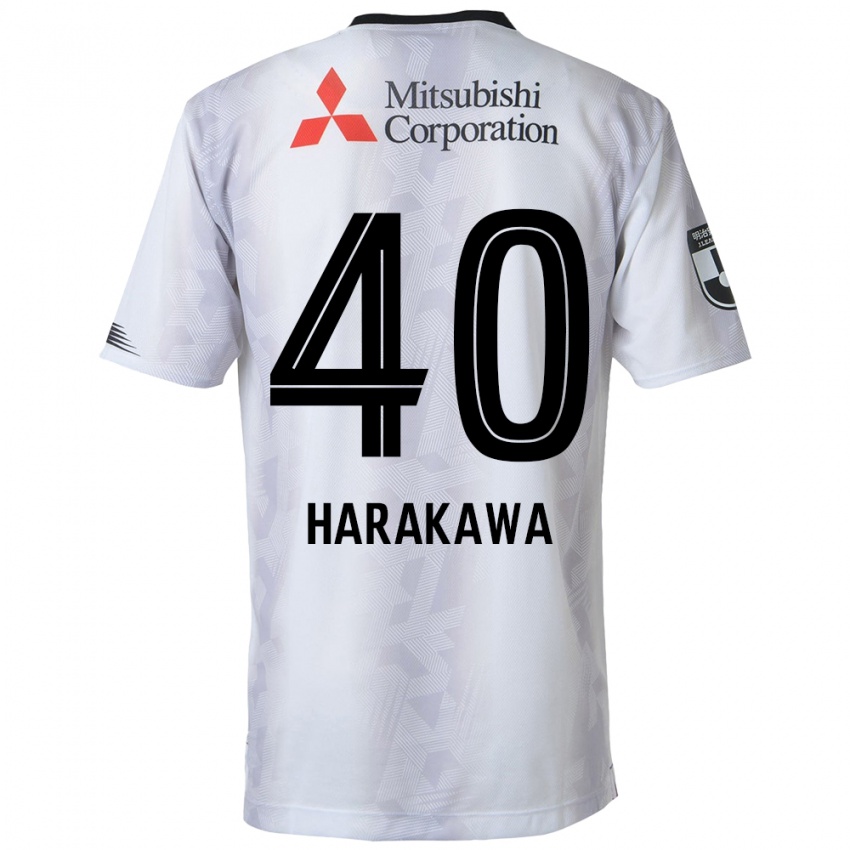 Kinder Riki Harakawa #40 Weiß Schwarz Auswärtstrikot Trikot 2024/25 T-Shirt