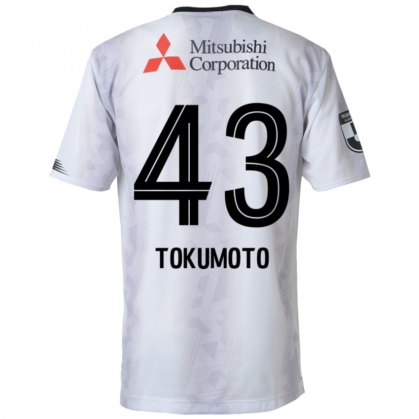 Kinder Shuhei Tokumoto #43 Weiß Schwarz Auswärtstrikot Trikot 2024/25 T-Shirt