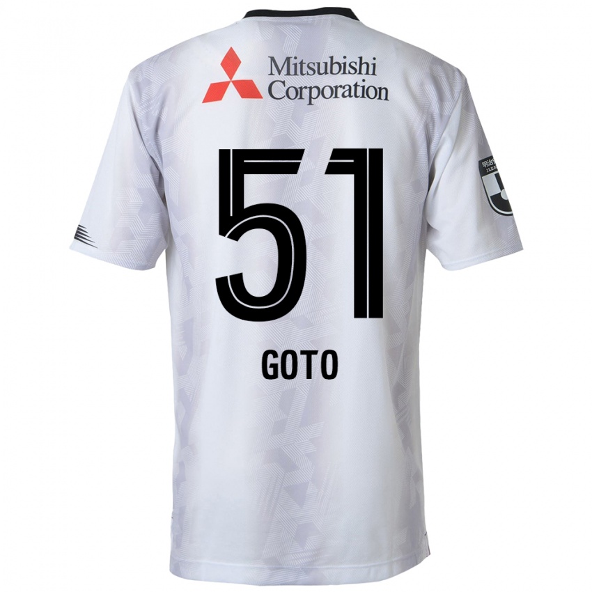 Kinder Wataru Goto #51 Weiß Schwarz Auswärtstrikot Trikot 2024/25 T-Shirt