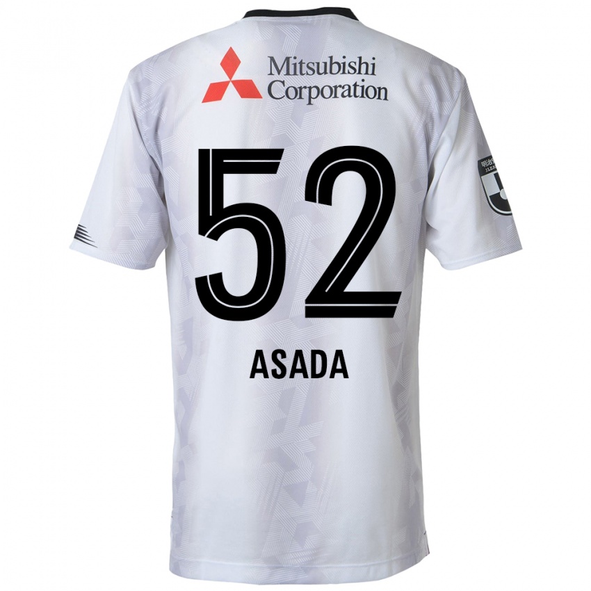 Kinder Rui Asada #52 Weiß Schwarz Auswärtstrikot Trikot 2024/25 T-Shirt