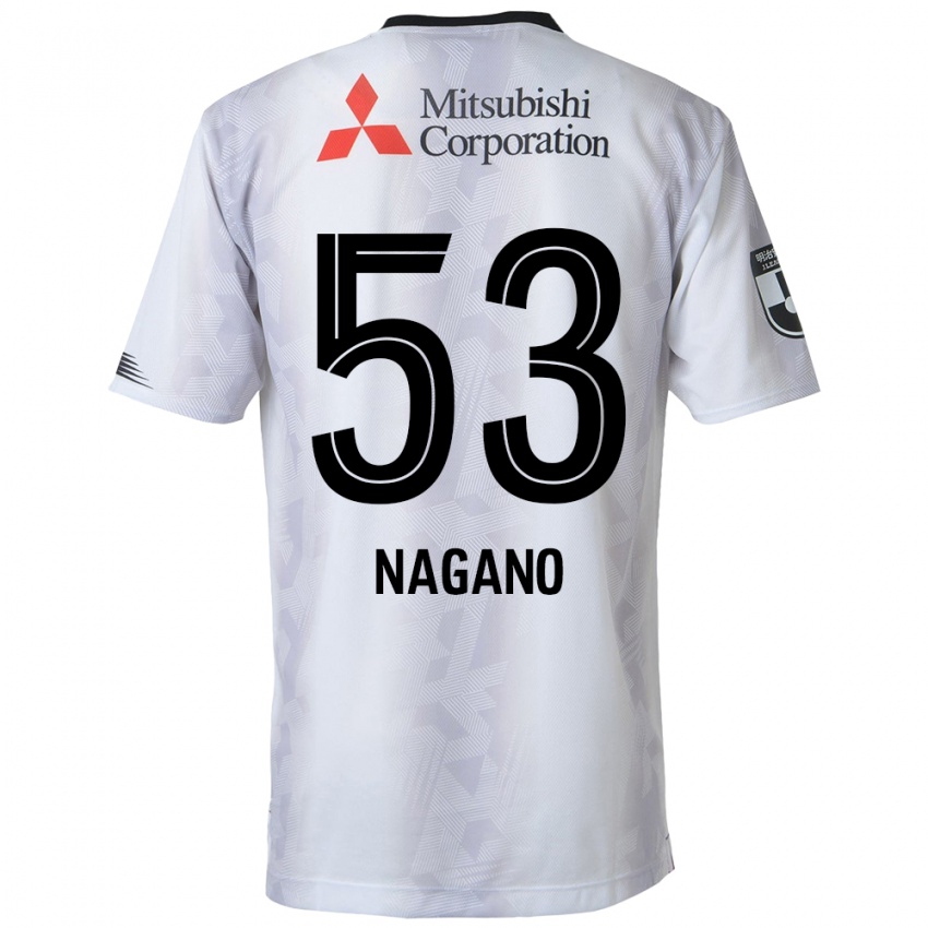 Kinder Shuto Nagano #53 Weiß Schwarz Auswärtstrikot Trikot 2024/25 T-Shirt