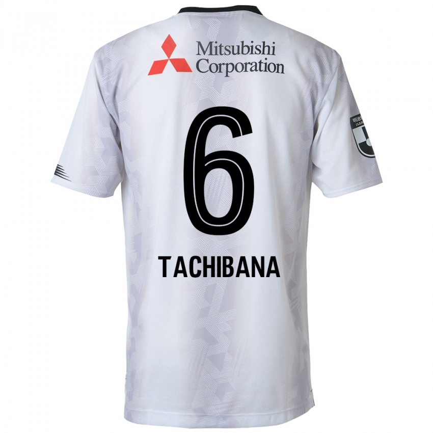 Kinder Keigo Tachibana #6 Weiß Schwarz Auswärtstrikot Trikot 2024/25 T-Shirt