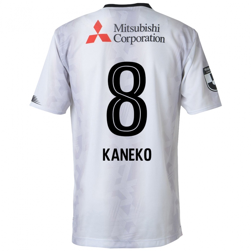 Kinder Shunsuke Kaneko #8 Weiß Schwarz Auswärtstrikot Trikot 2024/25 T-Shirt