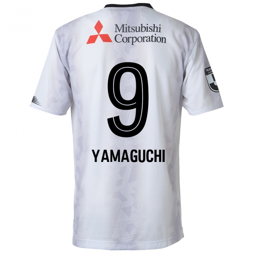 Kinder Taiyo Yamaguchi #9 Weiß Schwarz Auswärtstrikot Trikot 2024/25 T-Shirt