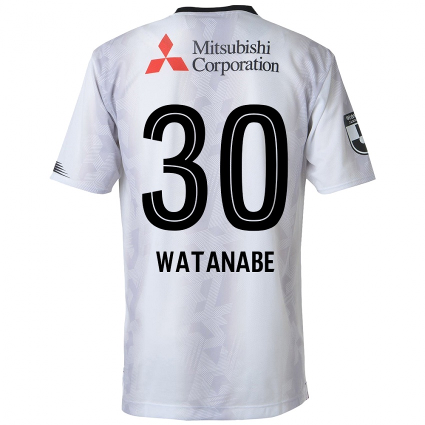 Kinder Matthew Watanabe #30 Weiß Schwarz Auswärtstrikot Trikot 2024/25 T-Shirt