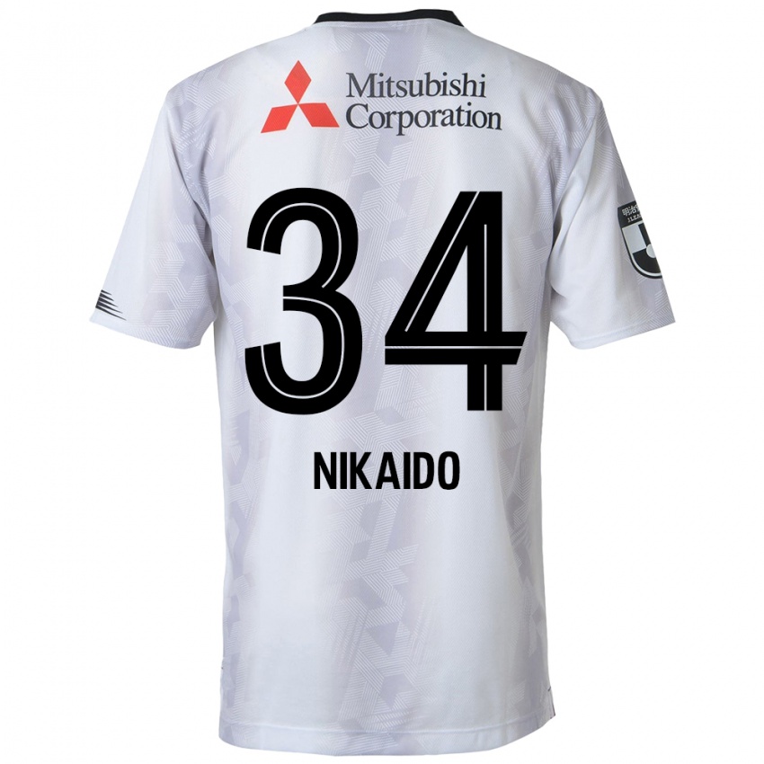 Kinder Rintaro Nikaido #34 Weiß Schwarz Auswärtstrikot Trikot 2024/25 T-Shirt