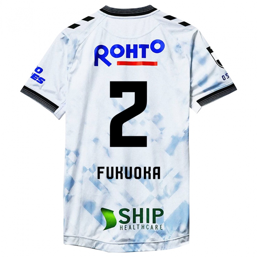 Kinder Shota Fukuoka #2 Weiß Schwarz Auswärtstrikot Trikot 2024/25 T-Shirt