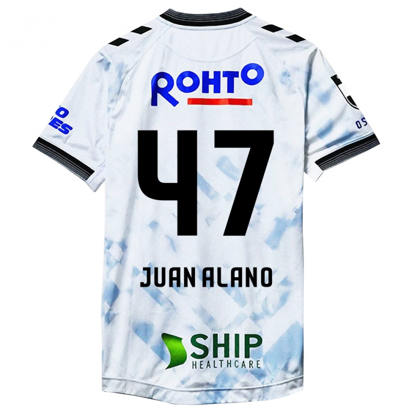 Kinder Juan Alano #47 Weiß Schwarz Auswärtstrikot Trikot 2024/25 T-Shirt