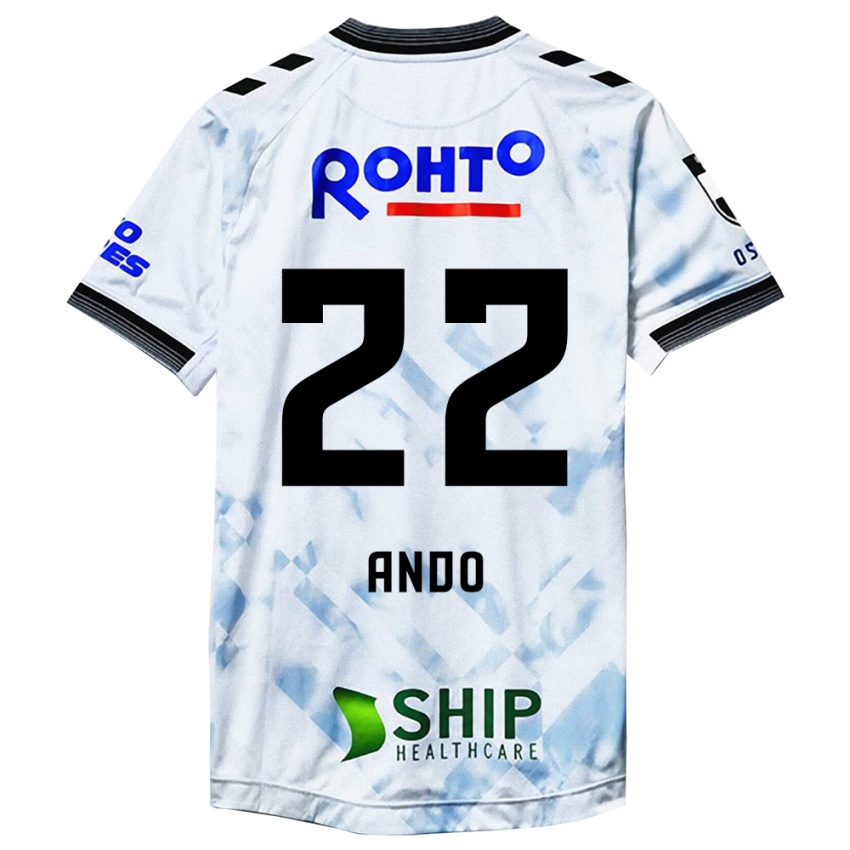 Kinder Rikuto Ando #22 Weiß Schwarz Auswärtstrikot Trikot 2024/25 T-Shirt