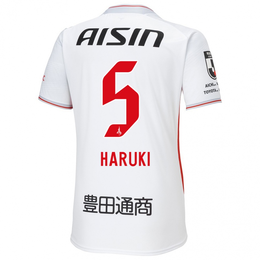 Kinder Haruki Yoshida #5 Weiß Gelb Rot Auswärtstrikot Trikot 2024/25 T-Shirt