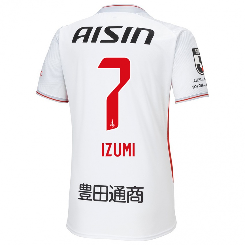 Kinder Ryuji Izumi #7 Weiß Gelb Rot Auswärtstrikot Trikot 2024/25 T-Shirt