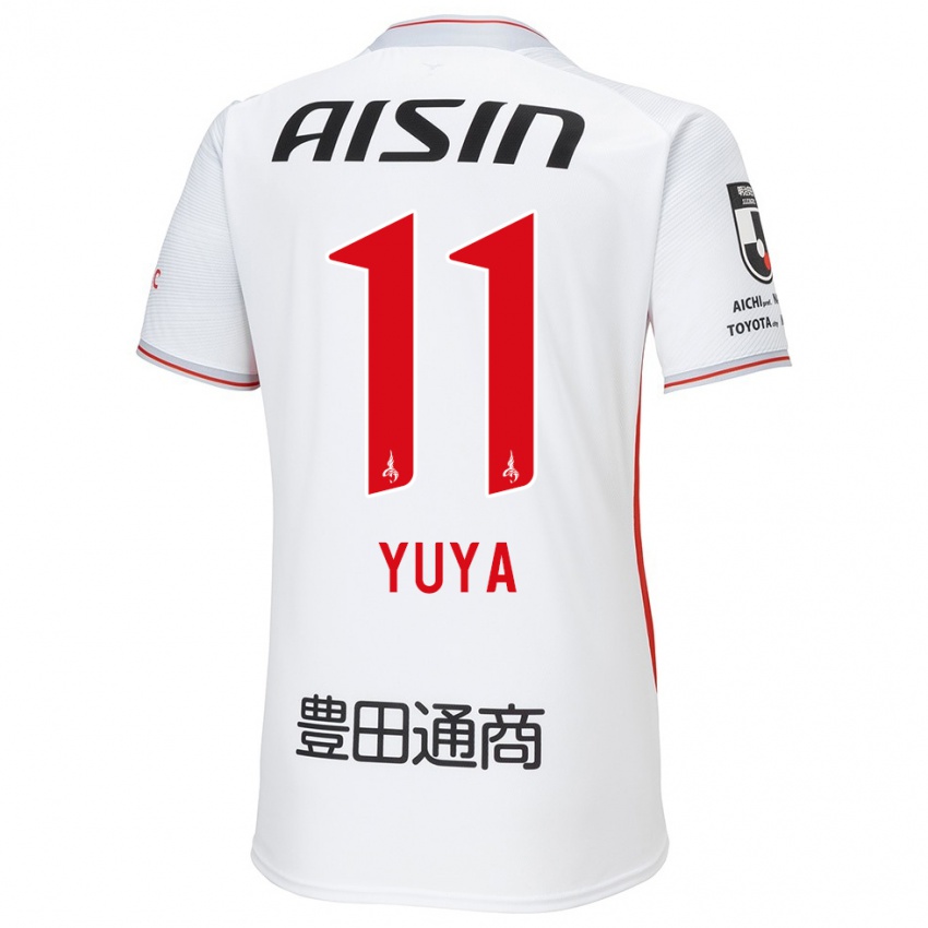 Kinder Yuya Yamagishi #11 Weiß Gelb Rot Auswärtstrikot Trikot 2024/25 T-Shirt