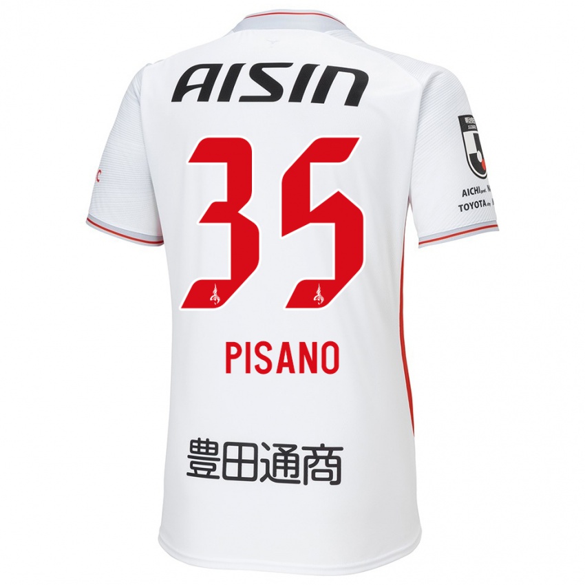 Kinder Alexandre Pisano #35 Weiß Gelb Rot Auswärtstrikot Trikot 2024/25 T-Shirt