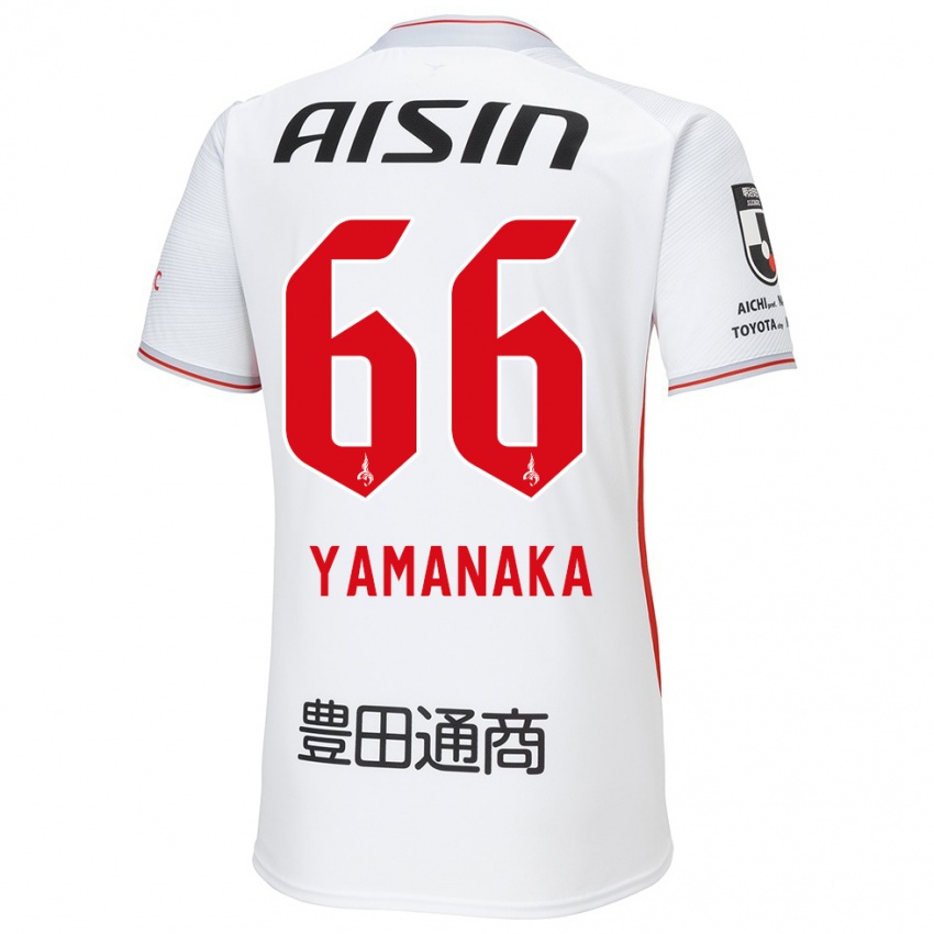 Kinder Ryosuke Yamanaka #66 Weiß Gelb Rot Auswärtstrikot Trikot 2024/25 T-Shirt