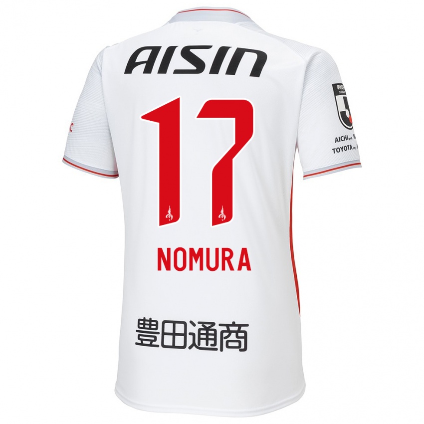 Kinder Yuto Nomura #17 Weiß Gelb Rot Auswärtstrikot Trikot 2024/25 T-Shirt