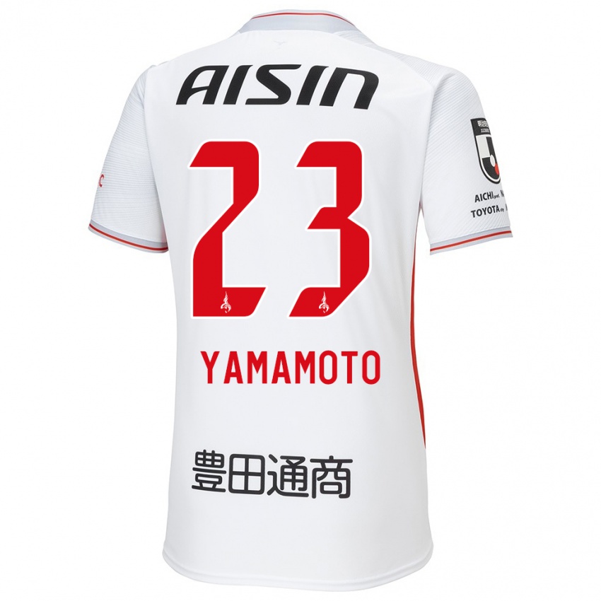 Kinder Haruki Yamamoto #23 Weiß Gelb Rot Auswärtstrikot Trikot 2024/25 T-Shirt