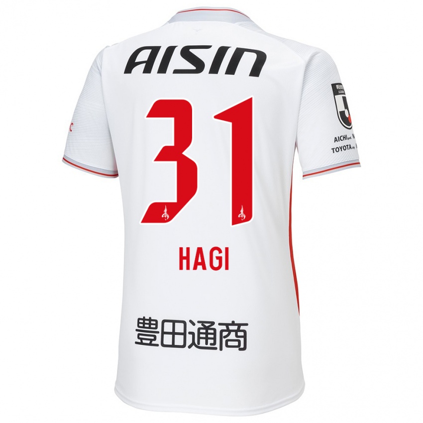 Kinder Hiroaki Hagi #31 Weiß Gelb Rot Auswärtstrikot Trikot 2024/25 T-Shirt