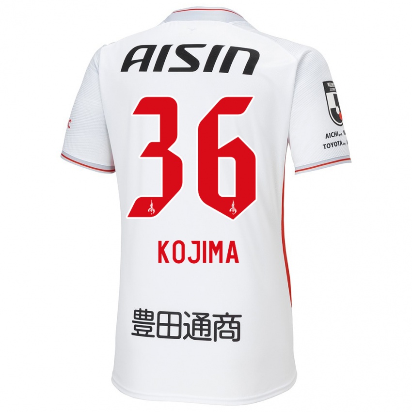 Kinder Aoto Kojima #36 Weiß Gelb Rot Auswärtstrikot Trikot 2024/25 T-Shirt