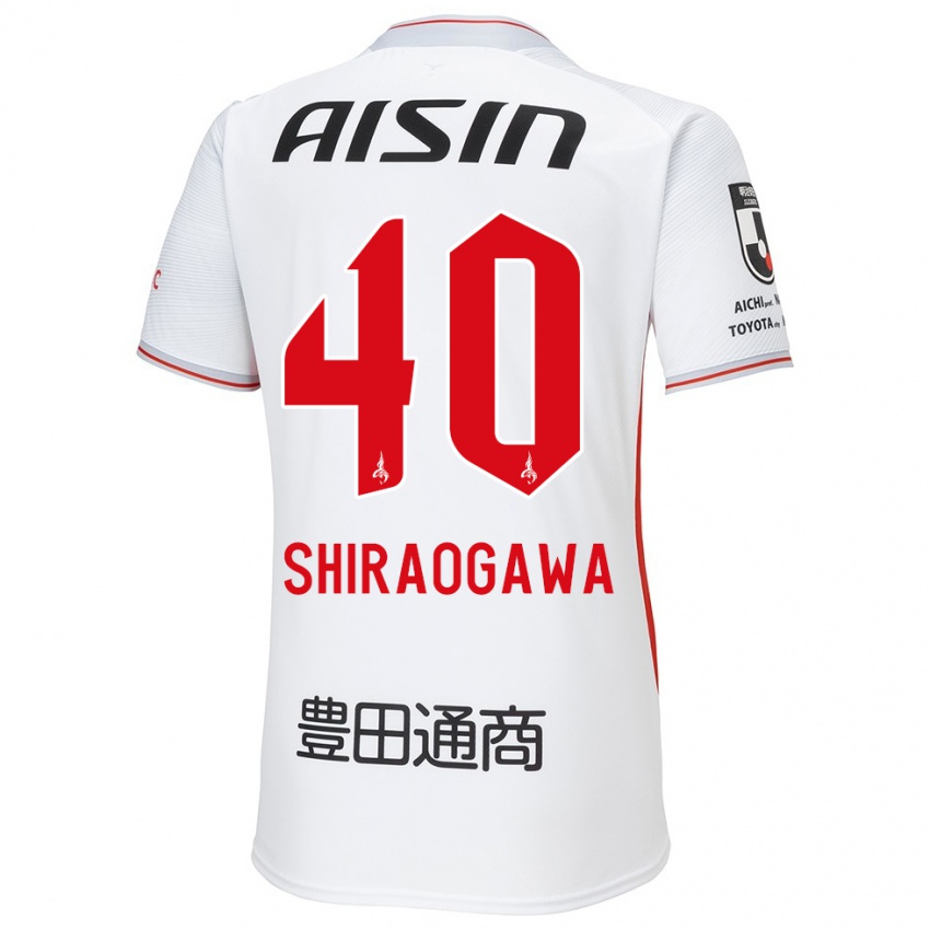 Kinder Rekuto Shiraogawa #40 Weiß Gelb Rot Auswärtstrikot Trikot 2024/25 T-Shirt