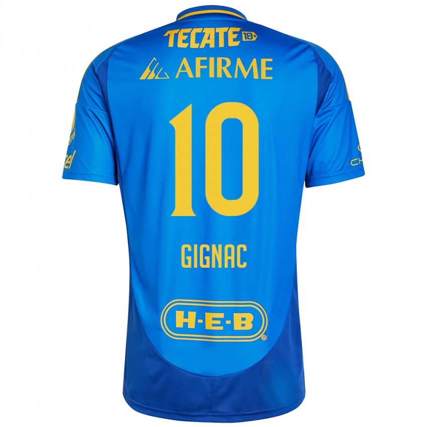 Kinder Andre-Pierre Gignac #10 Blau Gelb Auswärtstrikot Trikot 2024/25 T-Shirt