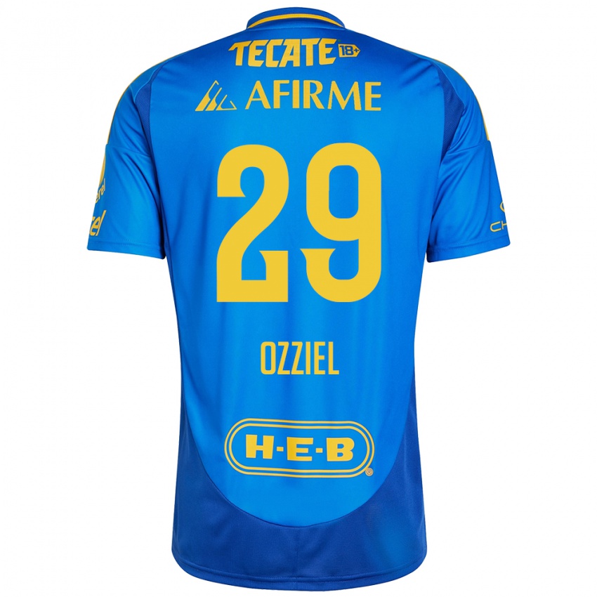 Kinder Ozziel Herrera #29 Blau Gelb Auswärtstrikot Trikot 2024/25 T-Shirt