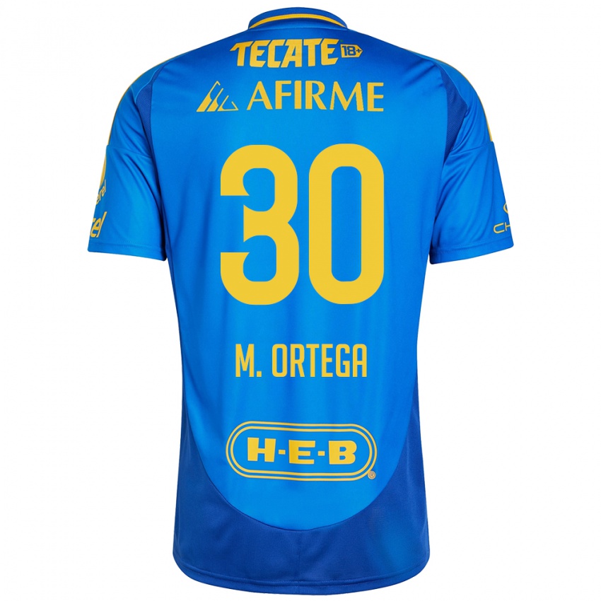 Kinder Miguel Ortega #30 Blau Gelb Auswärtstrikot Trikot 2024/25 T-Shirt