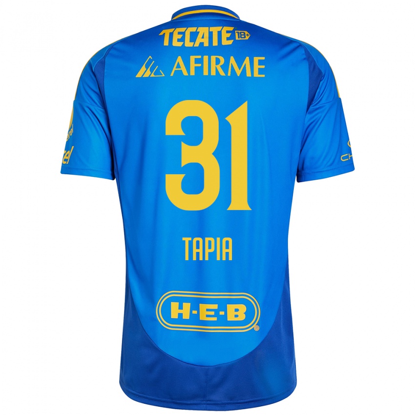 Kinder Fernando Tapia #31 Blau Gelb Auswärtstrikot Trikot 2024/25 T-Shirt