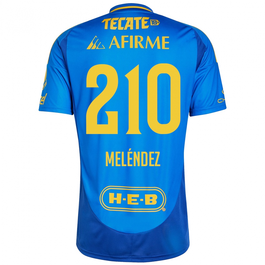 Kinder Marcelo Meléndez #210 Blau Gelb Auswärtstrikot Trikot 2024/25 T-Shirt