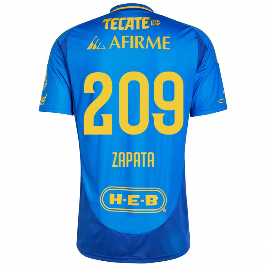 Kinder Jorge Zapata #209 Blau Gelb Auswärtstrikot Trikot 2024/25 T-Shirt