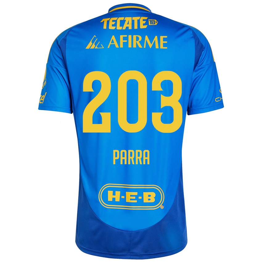 Kinder Bernardo Parra #203 Blau Gelb Auswärtstrikot Trikot 2024/25 T-Shirt