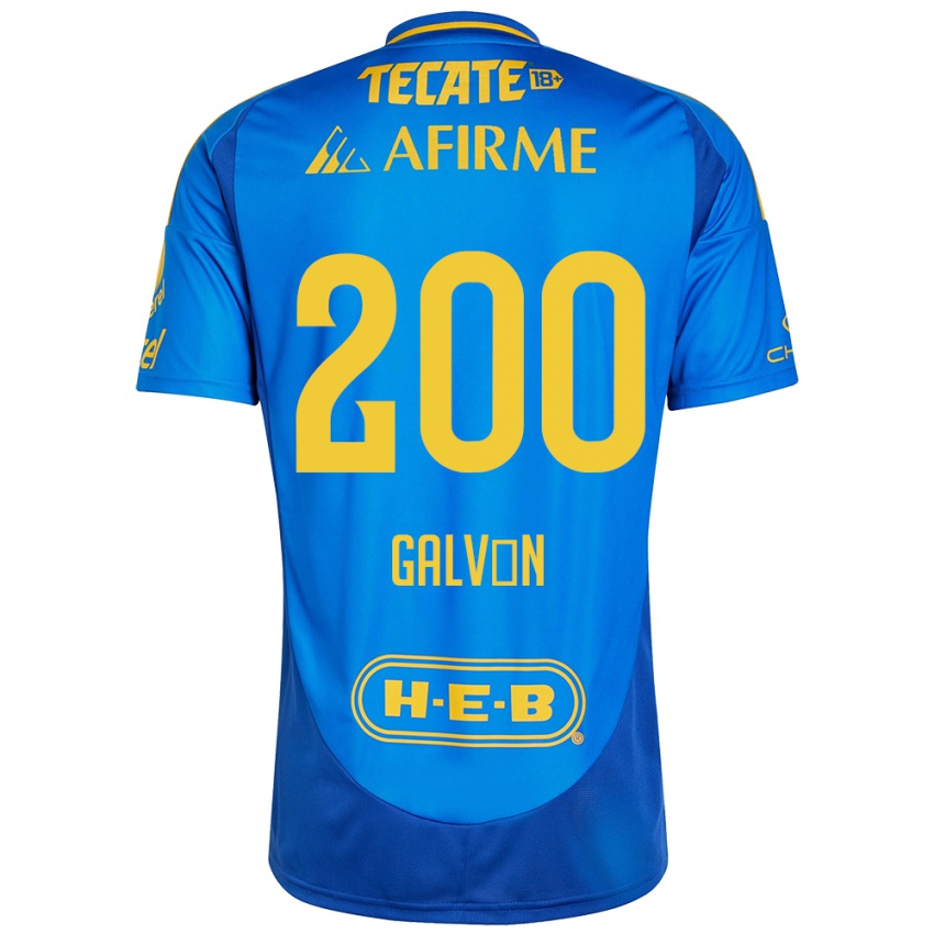 Kinder Isaias Galván #200 Blau Gelb Auswärtstrikot Trikot 2024/25 T-Shirt