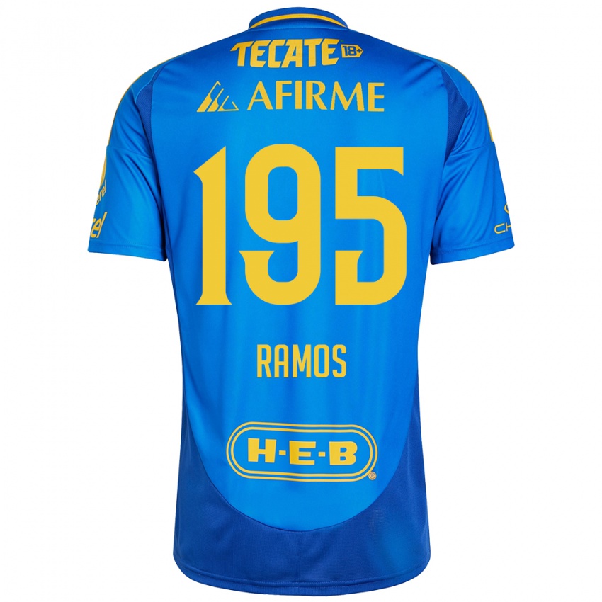 Kinder Rodrigo Ramos #195 Blau Gelb Auswärtstrikot Trikot 2024/25 T-Shirt