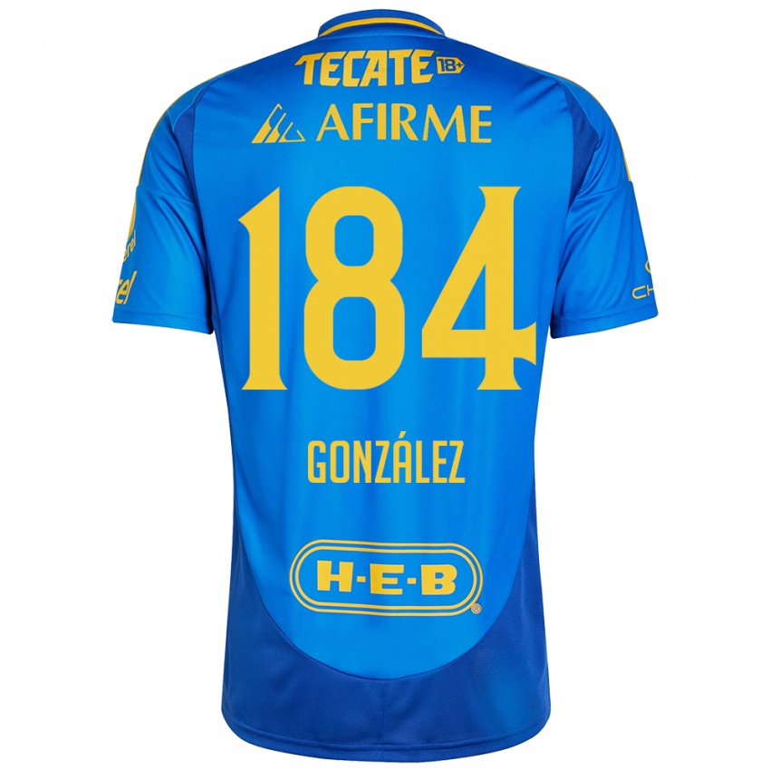 Kinder Erick González #184 Blau Gelb Auswärtstrikot Trikot 2024/25 T-Shirt