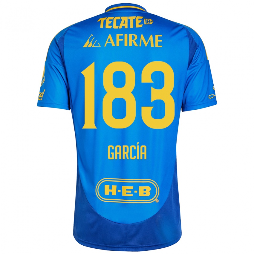 Kinder Zahir García #183 Blau Gelb Auswärtstrikot Trikot 2024/25 T-Shirt