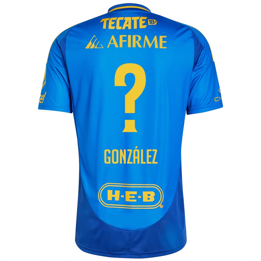 Kinder Fernando González #0 Blau Gelb Auswärtstrikot Trikot 2024/25 T-Shirt