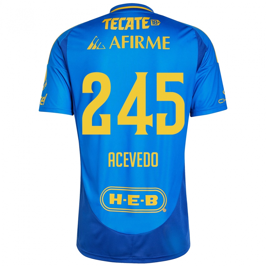 Kinder Kevin Acevedo #245 Blau Gelb Auswärtstrikot Trikot 2024/25 T-Shirt