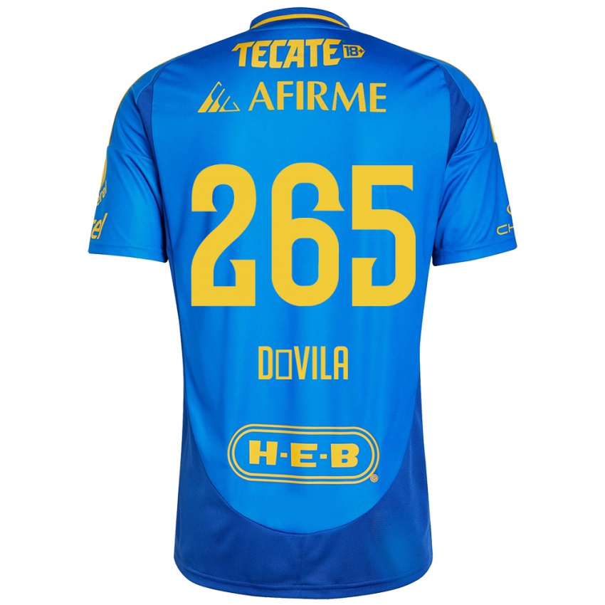 Kinder Emiliano Dávila #265 Blau Gelb Auswärtstrikot Trikot 2024/25 T-Shirt