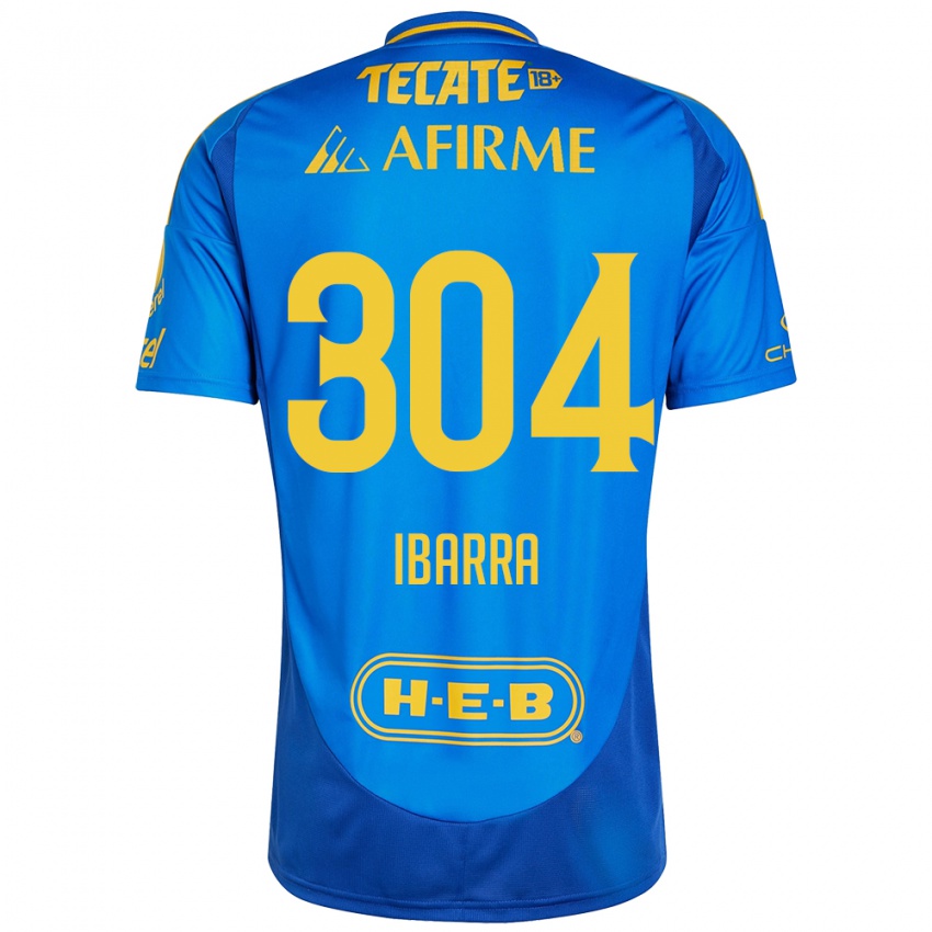 Kinder Luis Ibarra #304 Blau Gelb Auswärtstrikot Trikot 2024/25 T-Shirt