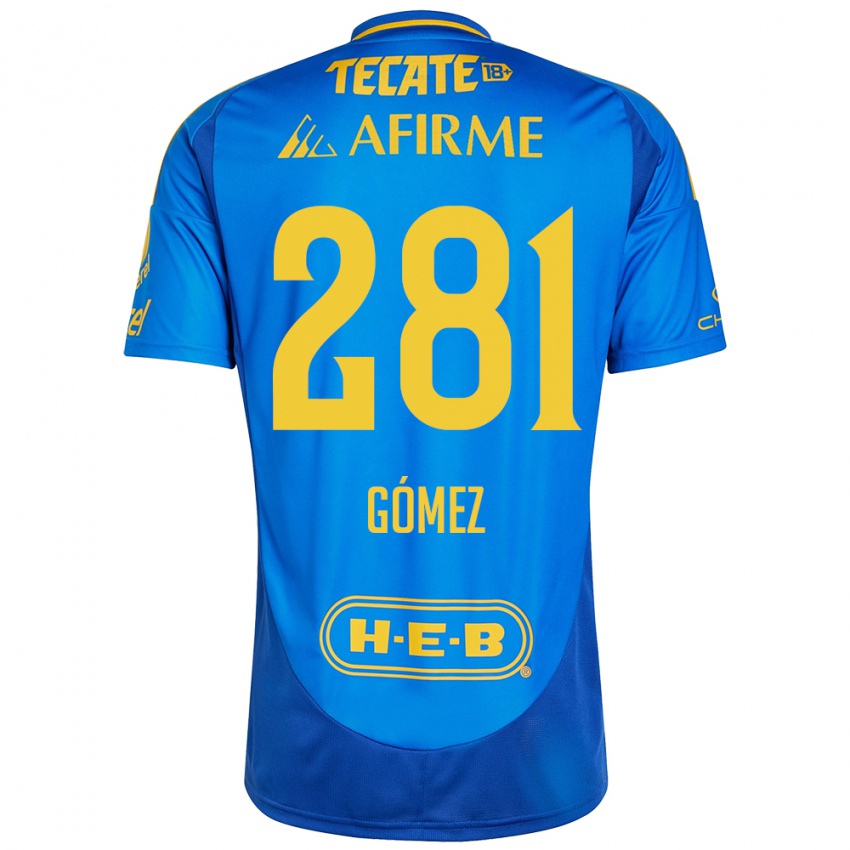 Kinder Luis Gómez #281 Blau Gelb Auswärtstrikot Trikot 2024/25 T-Shirt