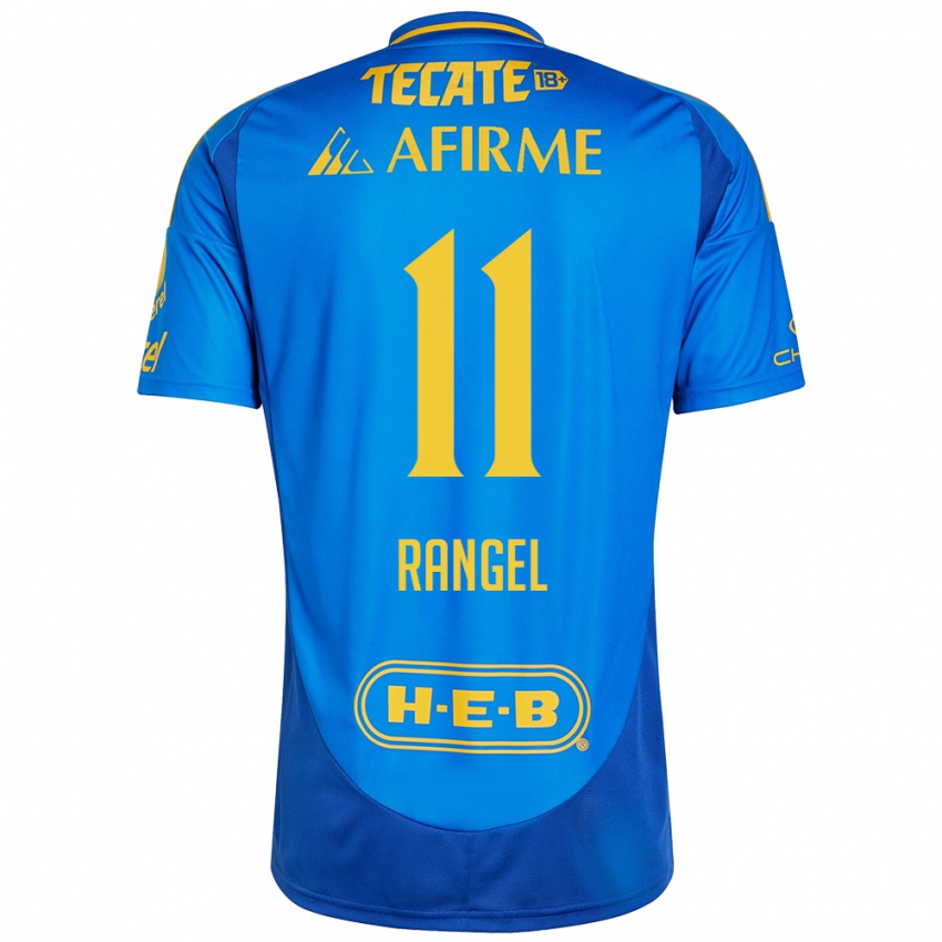 Kinder Nayeli Rangel #11 Blau Gelb Auswärtstrikot Trikot 2024/25 T-Shirt