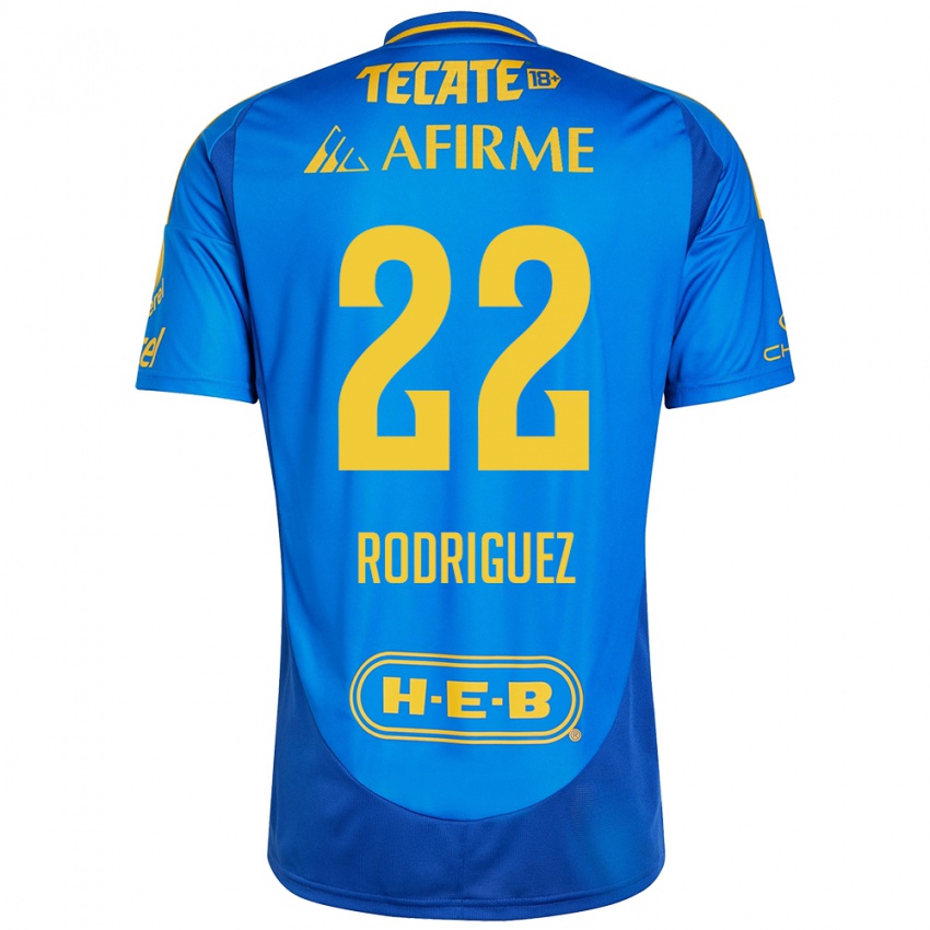 Kinder Anika Rodriguez #22 Blau Gelb Auswärtstrikot Trikot 2024/25 T-Shirt