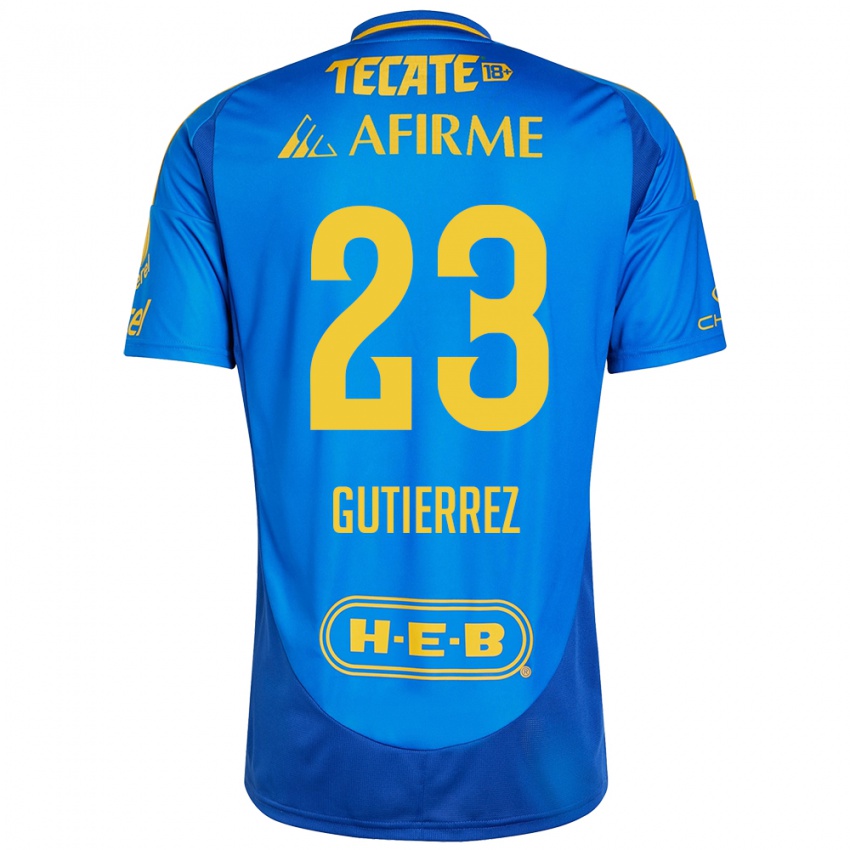 Kinder Jana Gutierrez #23 Blau Gelb Auswärtstrikot Trikot 2024/25 T-Shirt