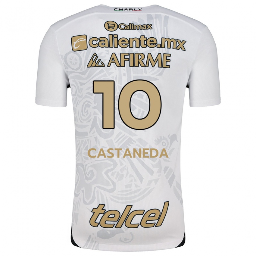 Kinder Kevin Castañeda #10 Weiß Schwarz Auswärtstrikot Trikot 2024/25 T-Shirt