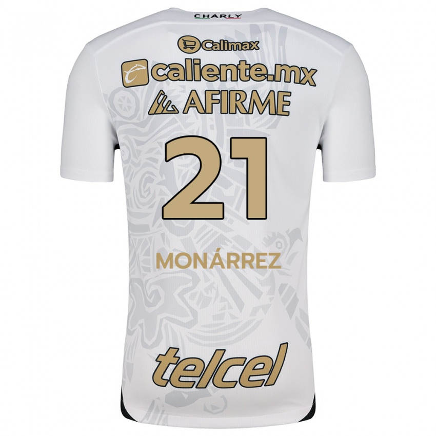 Kinder Fernando Monárrez #21 Weiß Schwarz Auswärtstrikot Trikot 2024/25 T-Shirt