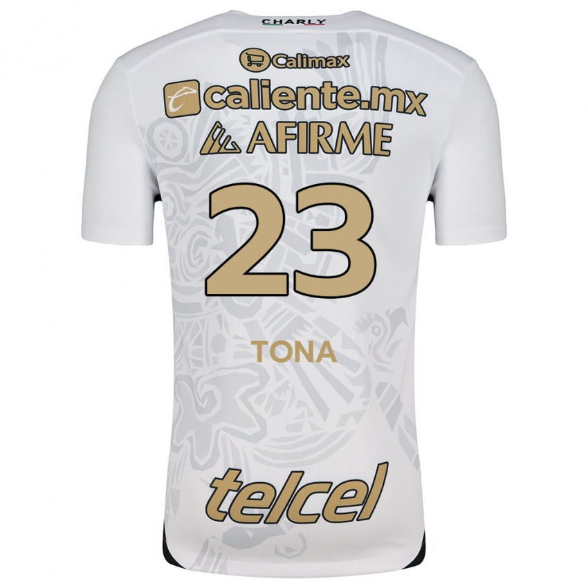 Kinder Iván Tona #23 Weiß Schwarz Auswärtstrikot Trikot 2024/25 T-Shirt