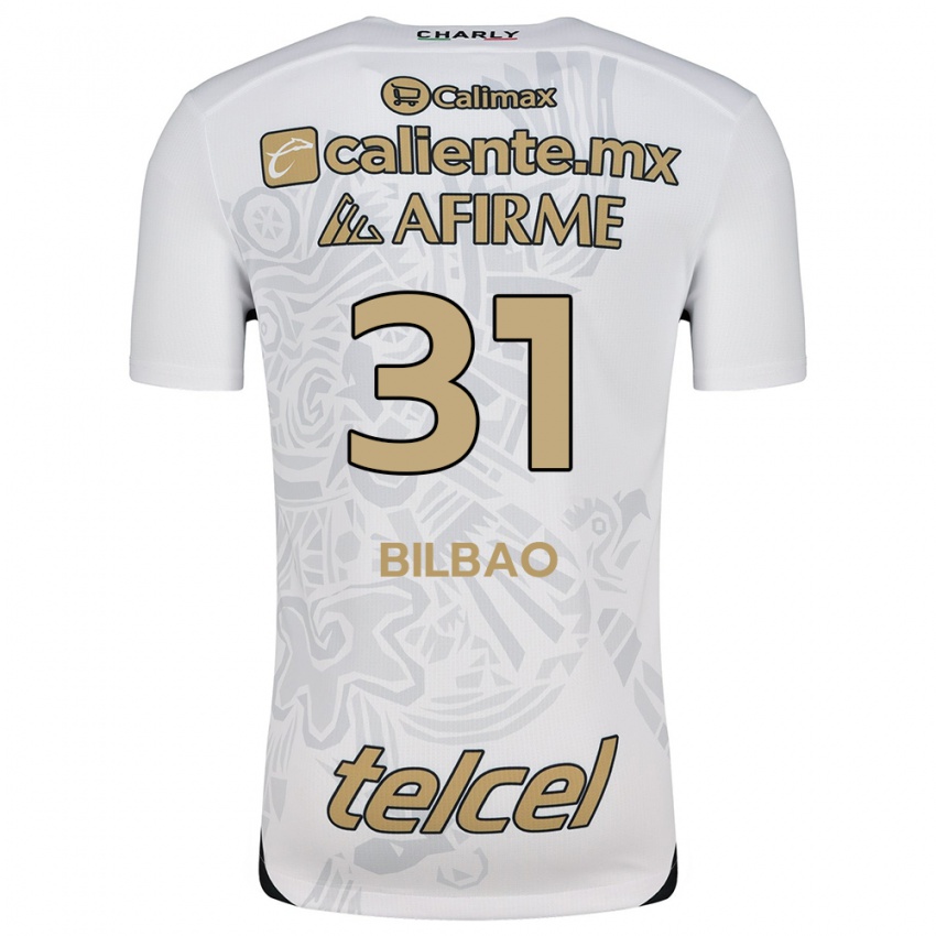 Kinder Unai Bilbao #31 Weiß Schwarz Auswärtstrikot Trikot 2024/25 T-Shirt