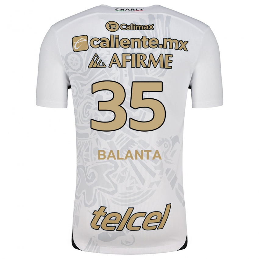 Kinder Kevin Balanta #35 Weiß Schwarz Auswärtstrikot Trikot 2024/25 T-Shirt